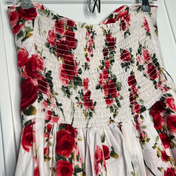 Strapless Floral Summer Dress - Picture 4 of 6